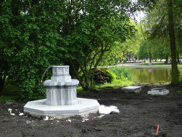 drinkfontein in aanbouw